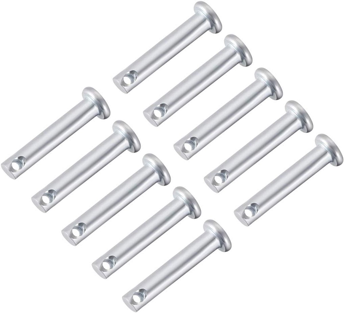Sourcing map 10 stuks eengat vorkbouten 8 mm x 20 mm platte kop verzinkt staal 5mm x 25mm 10 Pcs
