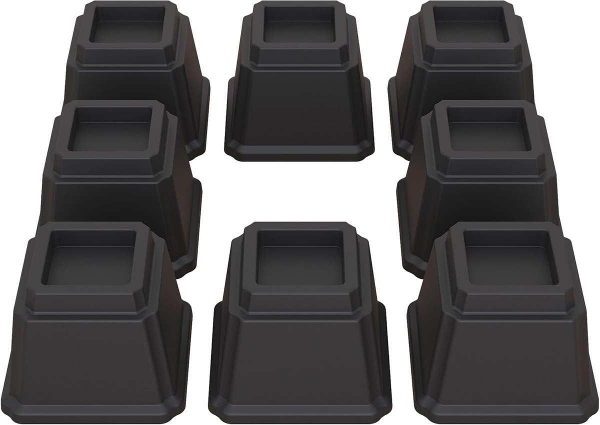 Bedverhogers 10 cm Zware Beddenverhogers voor Banken, Stoelverhogers, Bankverhogers, Tafelverhogers Set van 8 stuks, Zwart