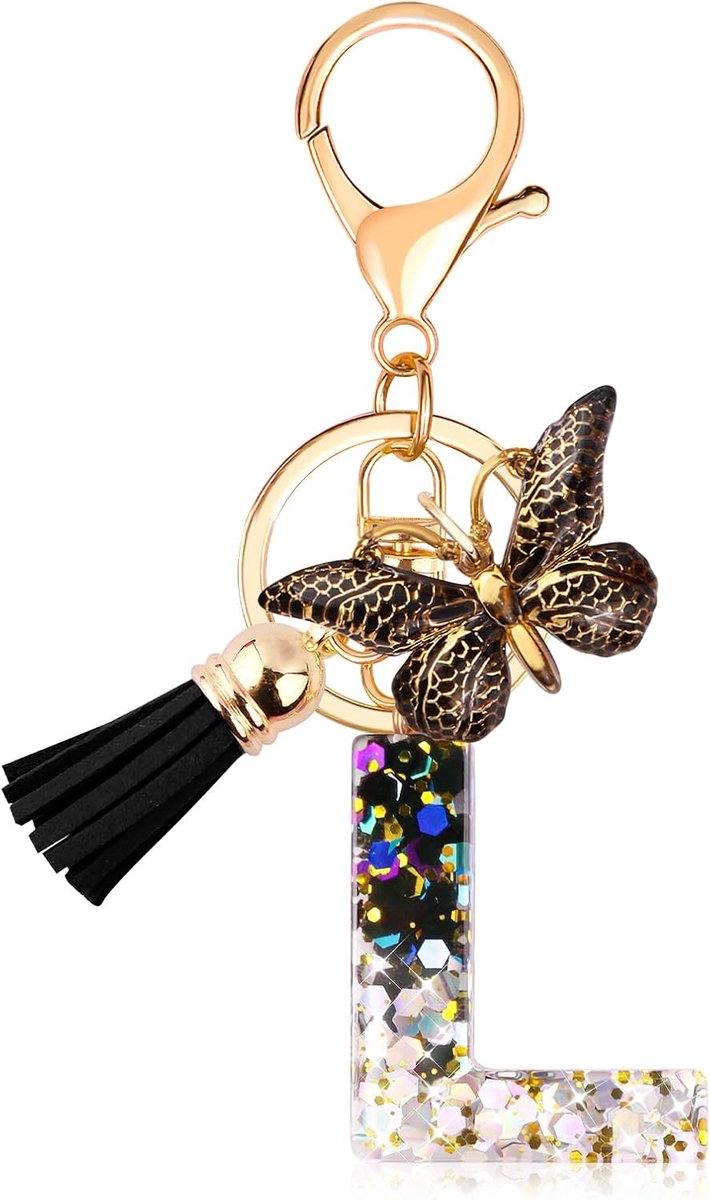 Dames, alfabet sleutelhanger, meisjes sleutelhanger
