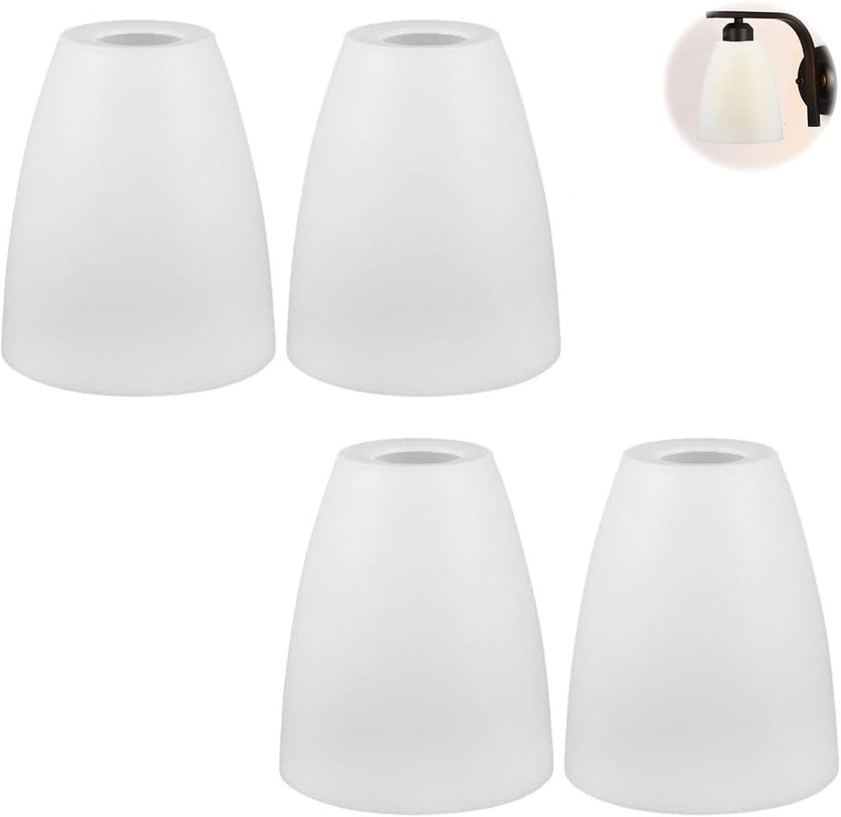 4 stuks cilindrische lampenkap van wit kunststof met platte kop, eenvoudige rustieke stijl voor bureaulamp (wit, 42 mm)