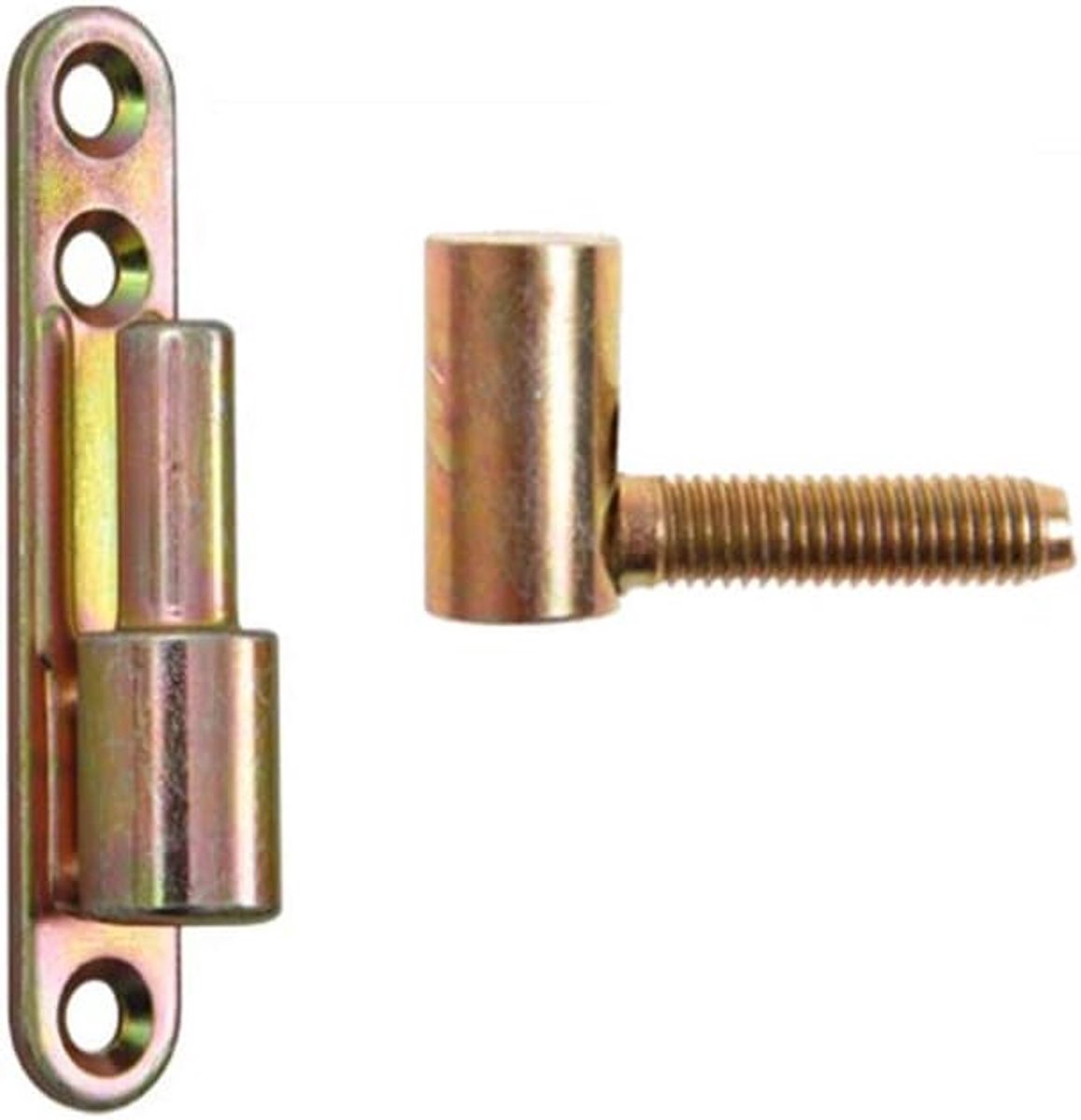 Inboorband, schroefband, 15 x 83 mm, deurscharnier, deurbanden, renovatieband voor binnendeuren, bouwbeslag (10 stuks, geel)