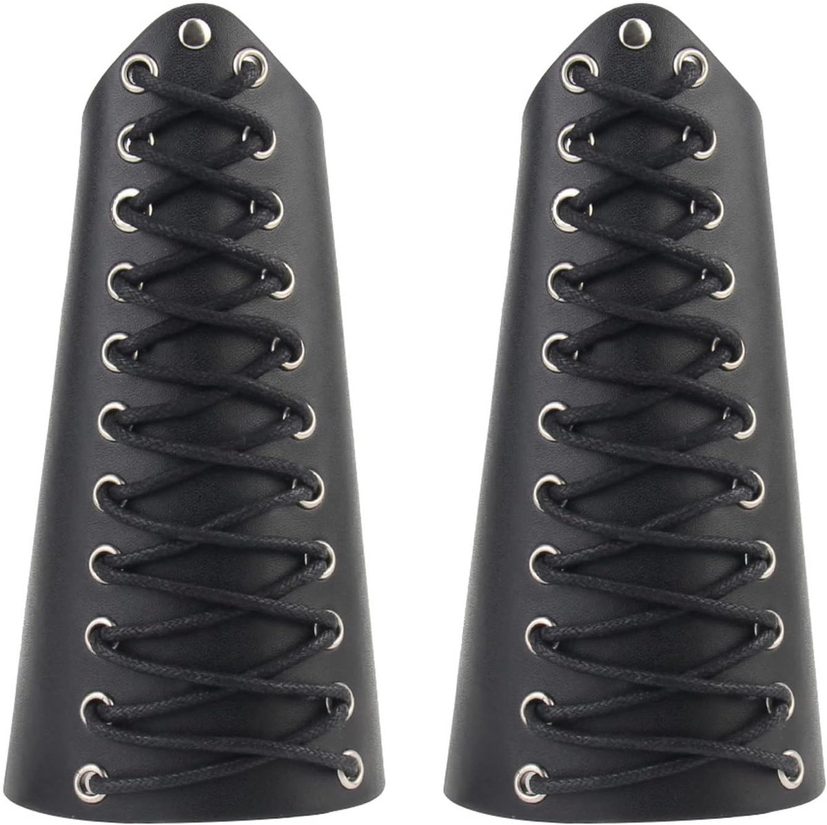 2 Stuks Lederen Handschoen en Armband, Punk Harnas Bracers, Verstelbare Arm Armor, Boogschieten Gesp Bracers, Viking Armguard Kostuum