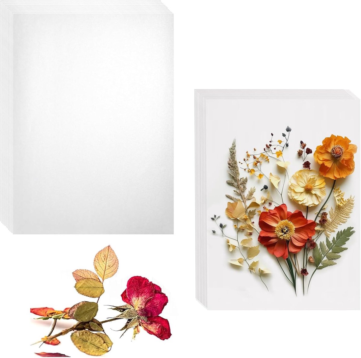Perspapier voor bloemen 12 vellen - hoog absorberend - 24 vellen wit pyramidepapier - ShopVlot