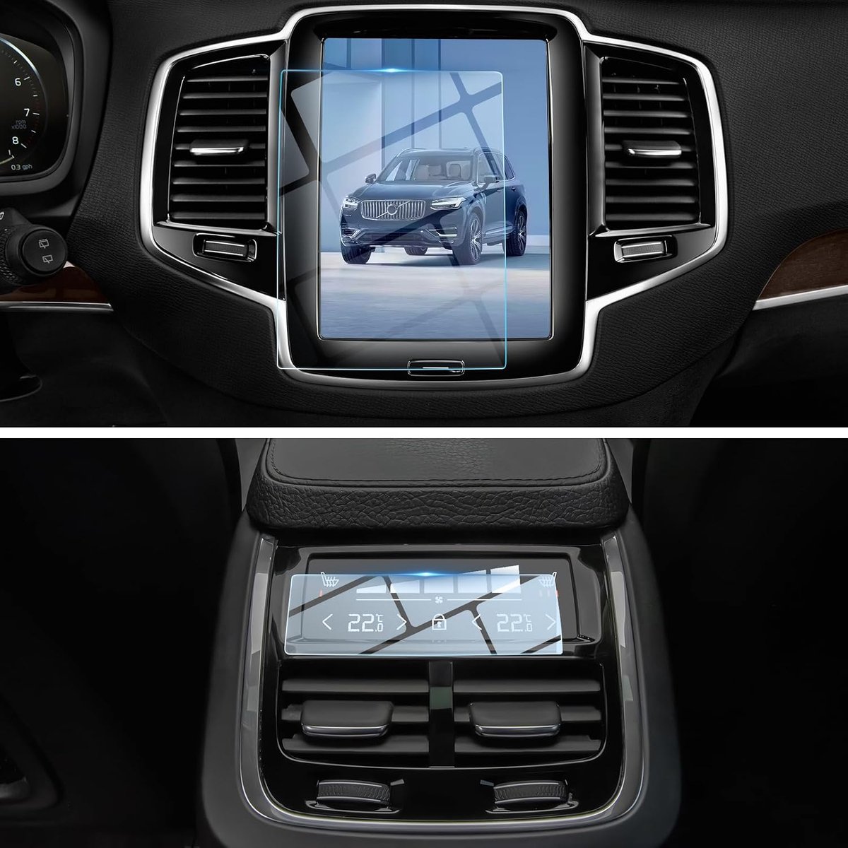 Navigatiebeschermfolie Volvo XC90 XC60 - 9H gehard glas - volledige schermbescherming - minder vingerafdrukken - ShopVlot