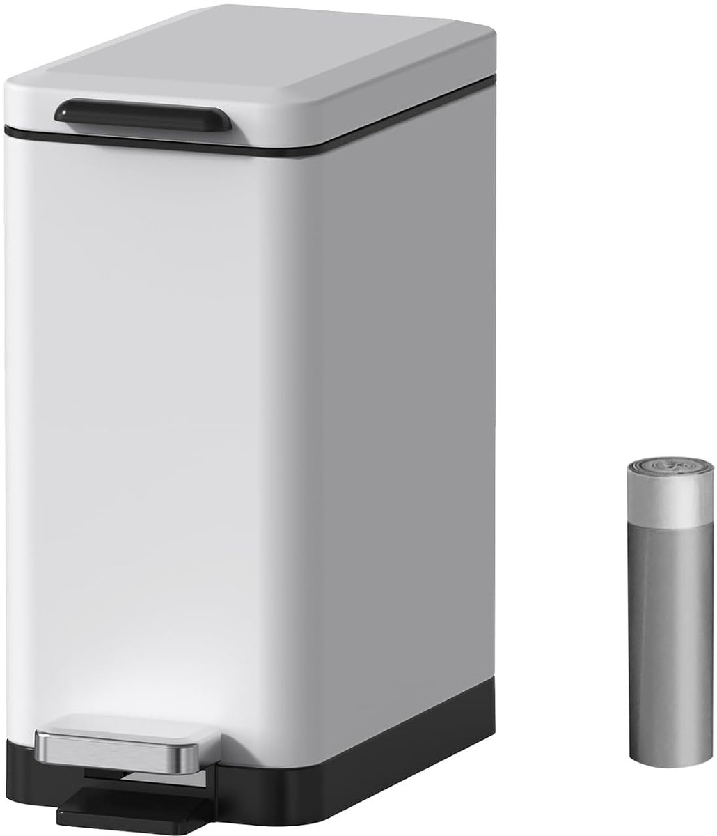 Vuilnisbak 10 liter - RVS rechthoekig - Slim design - Handsfree openen - ShopVlot