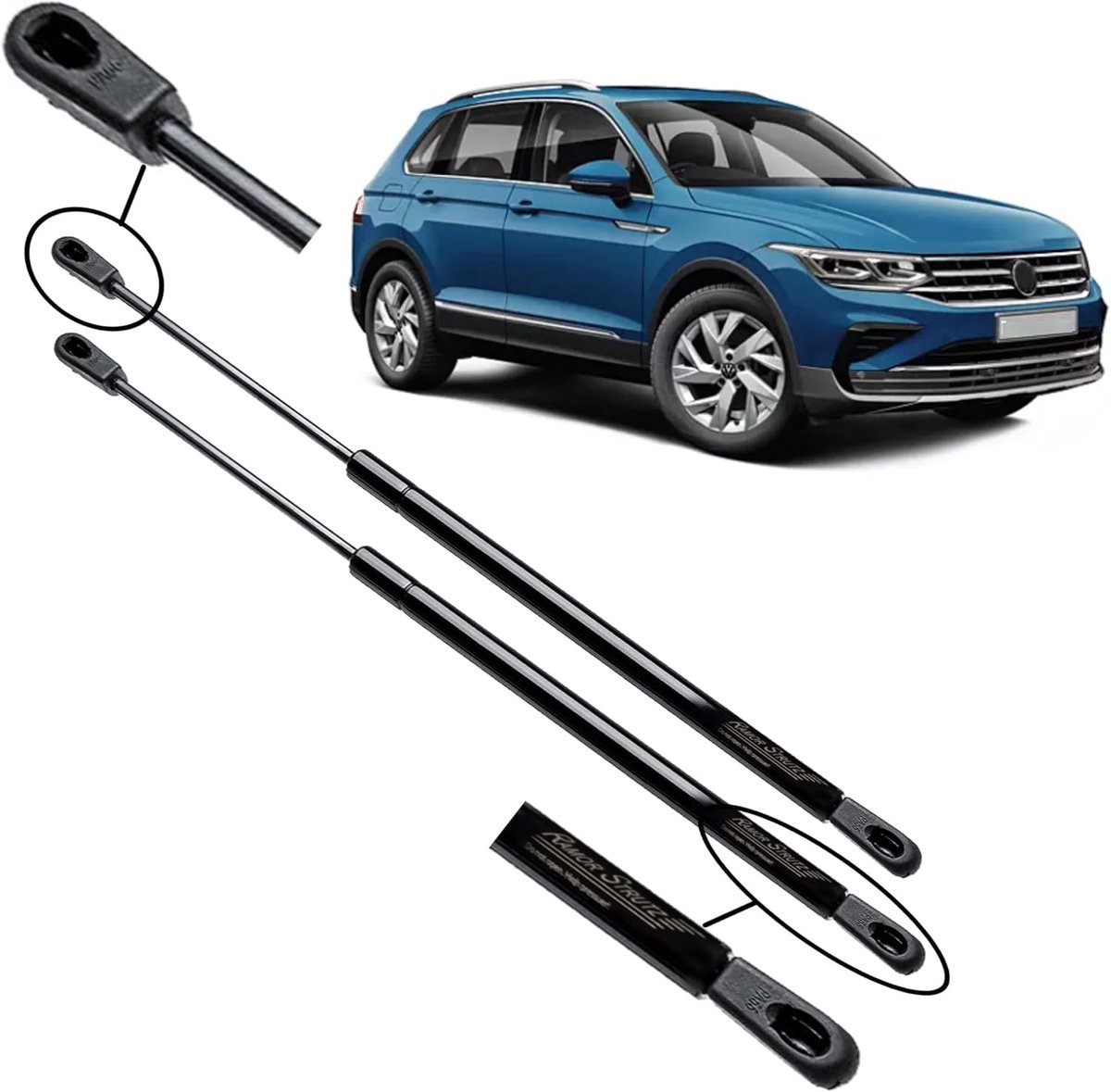 Gasveren achterklep VW Tiguan 2016-2023 - 627 mm - vervangingsset - eenvoudig te installeren - ShopVlot