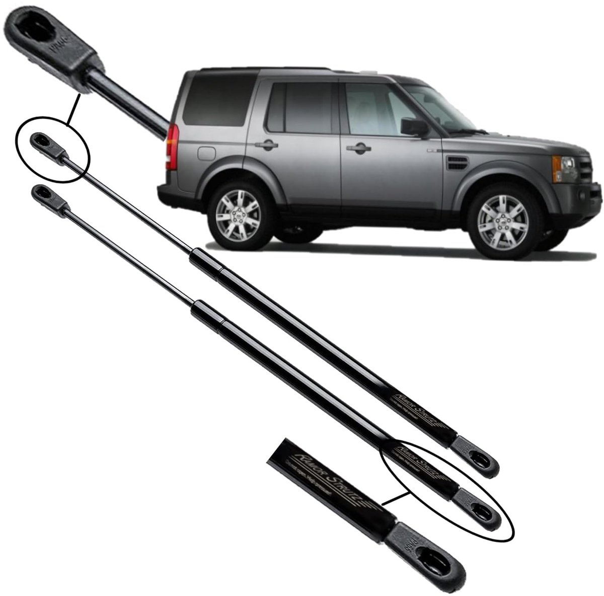 Gasveer achterklep 2x - Geschikt voor Land Rover Discovery 3 en 4 - 482 mm lengte - Eenvoudige installatie - ShopVlot