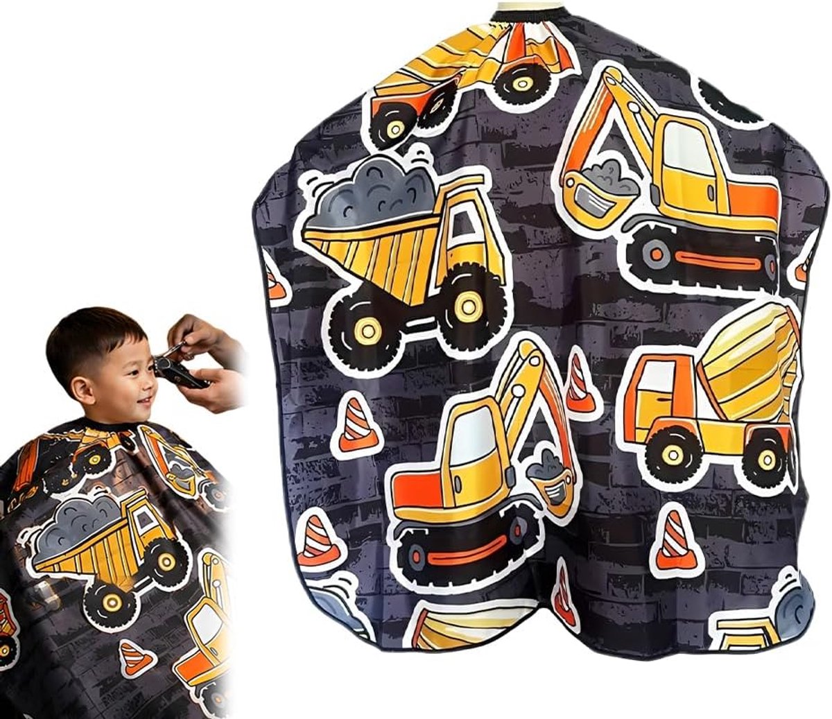 Kappertcape voor kinderen - verstelbaar - waterdicht polyester - leuk bouwvakkerspatroon - ShopVlot