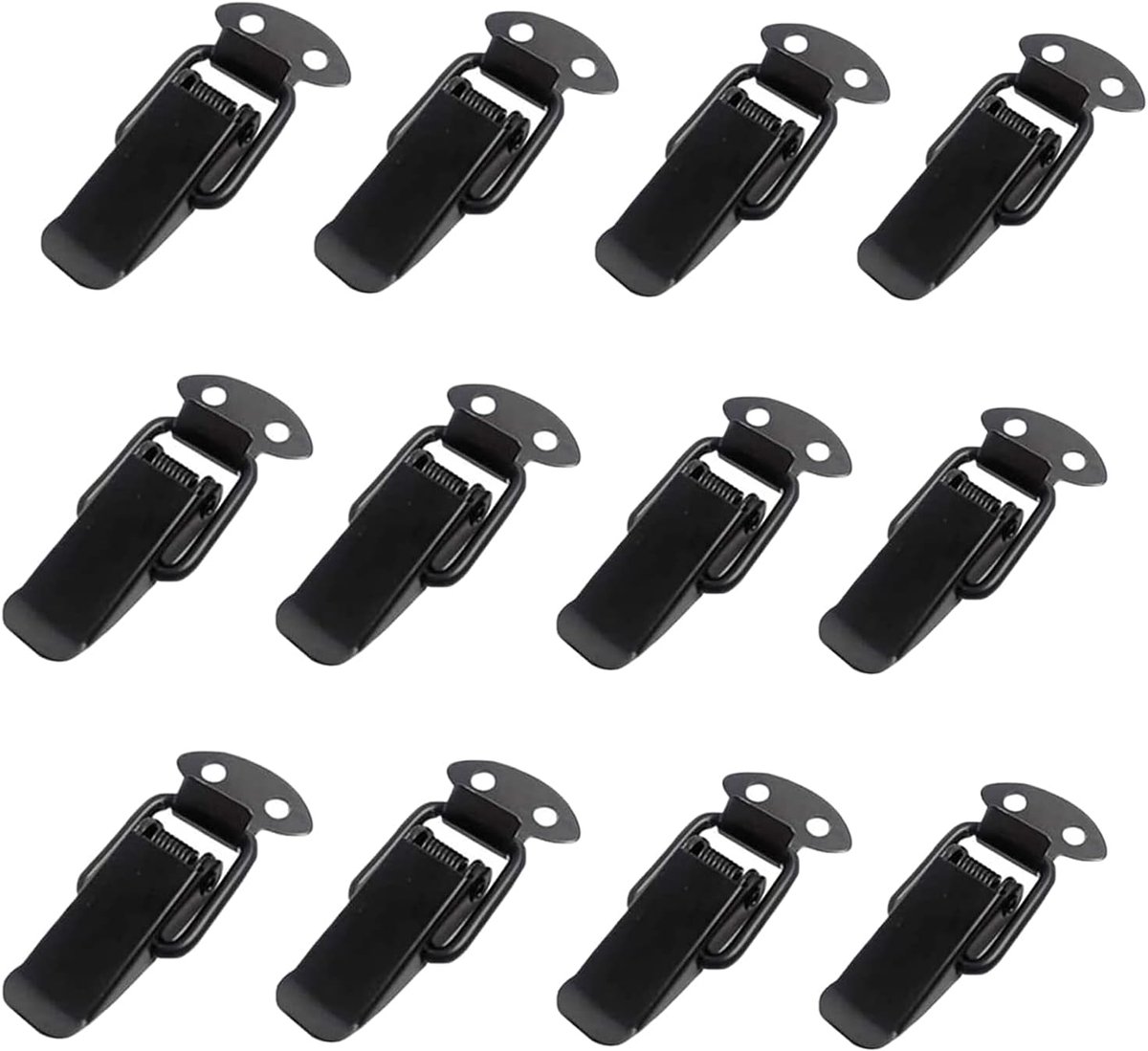 Veersluiting 12 Stuks - Roestvrij Staal - Zwart - Voor Koffers en Gereedschapskisten - ShopVlot