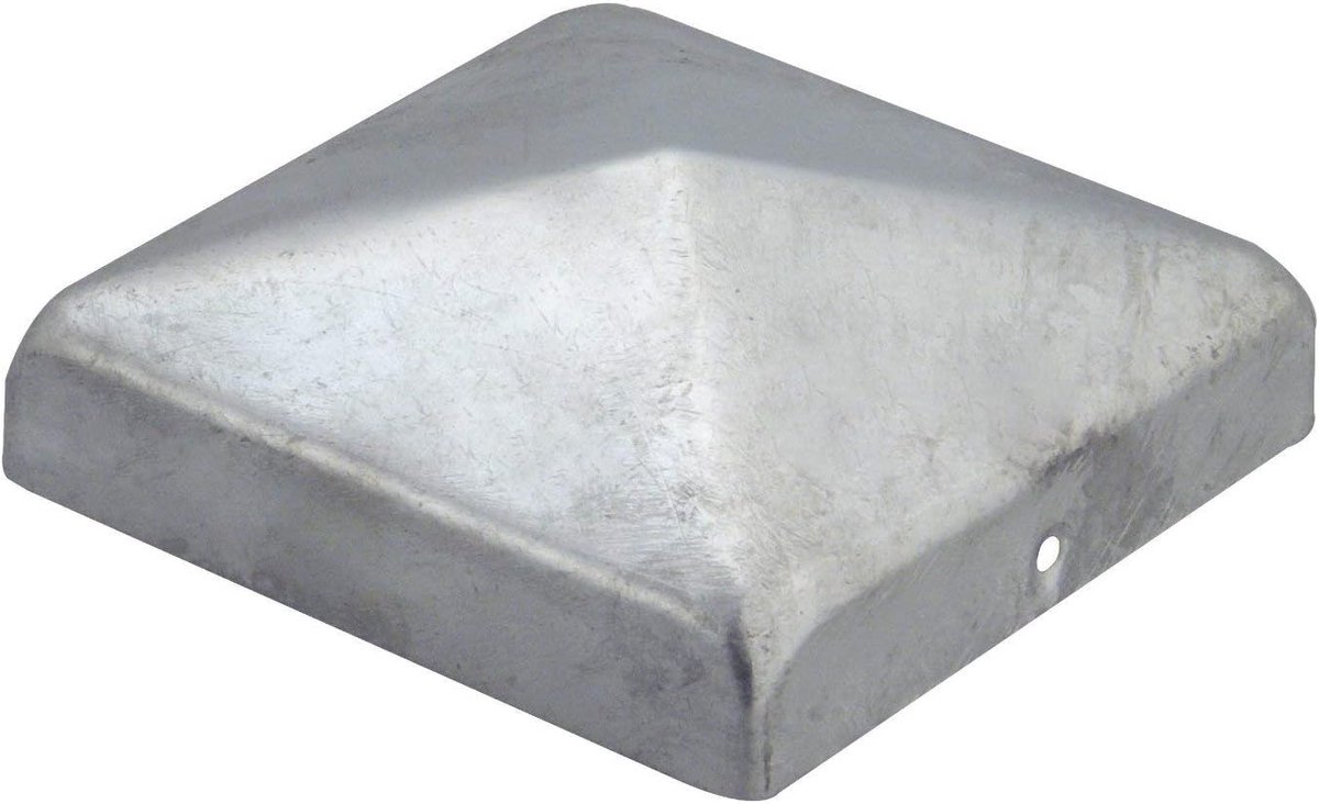 Paalkap piramide 71 x 71 mm - verzinkt - beschermt paalpunten - eenvoudig te bevestigen - ShopVlot
