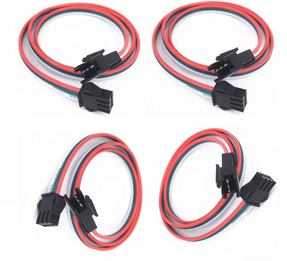 JST SM 3 Pin Plug Kabelset 50 cm - Plug naar Bus Verbinding - Hoge kwaliteit PVC Geïsoleerd - ShopVlot