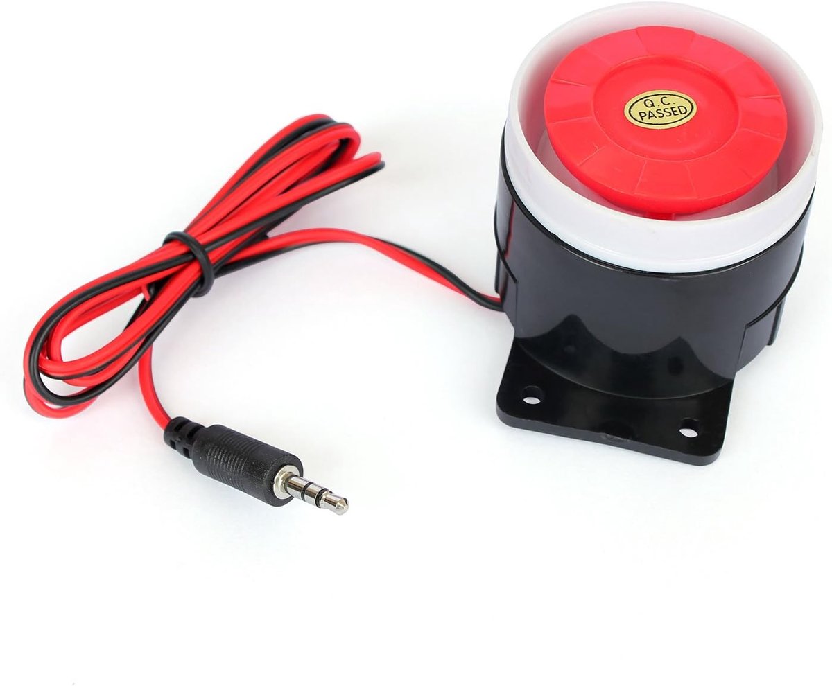 Geluidalarm systeem 120dB - mini sirene - zwart-rood - ideale beveiliging voor uw woning - ShopVlot