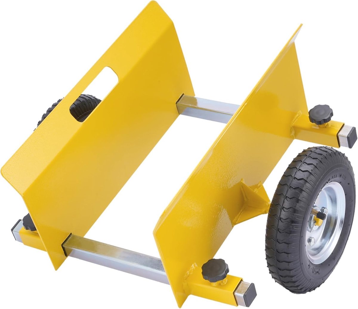 Plate transport trolley 300 kg - staal - met luchtbanden - ideaal voor zware platen - ShopVlot