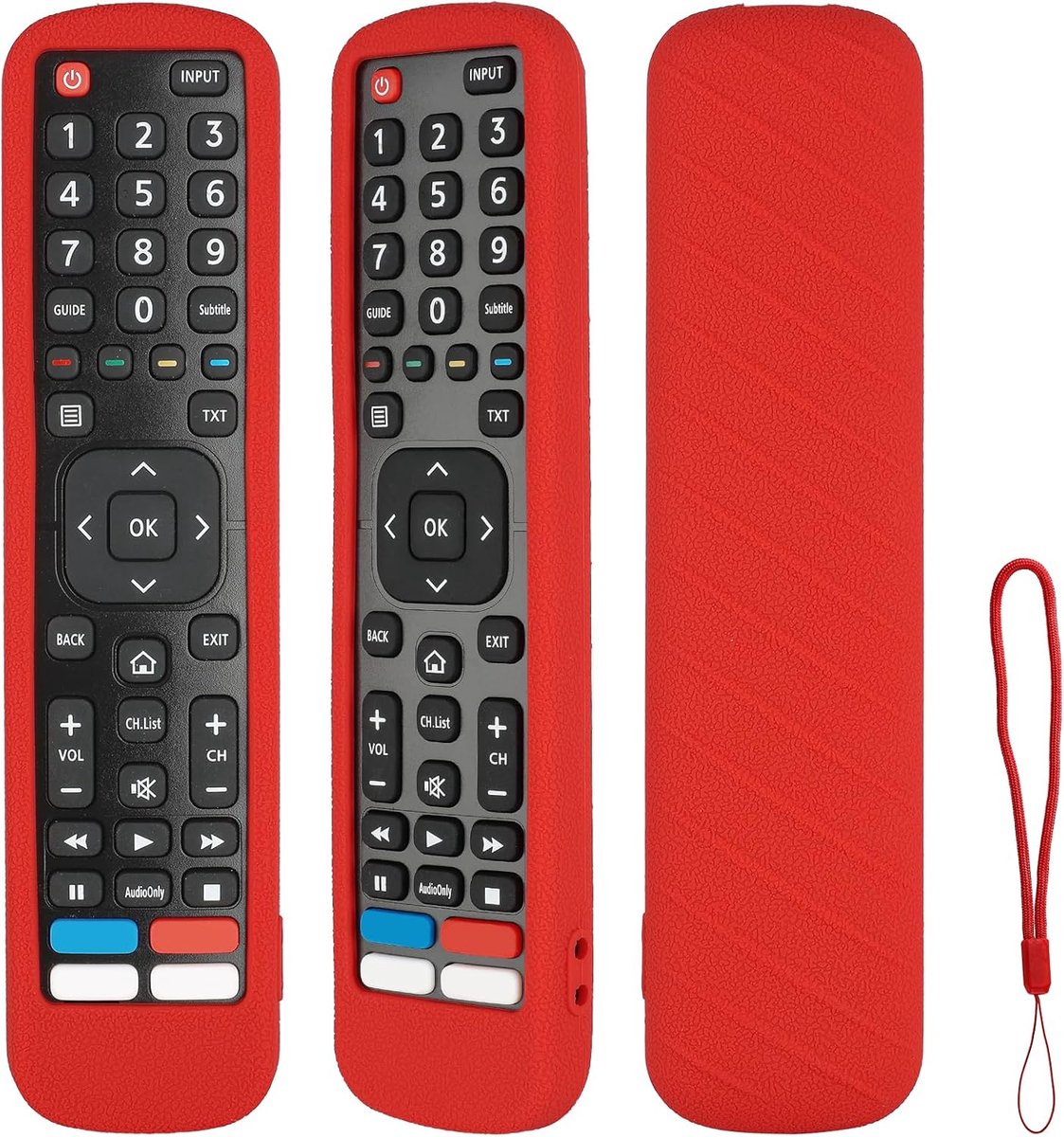 Siliconen afstandsbedieningshoes - stootvast - met sleutelband - ideale bescherming voor Hisense TV afstandsbediening - ShopVlot