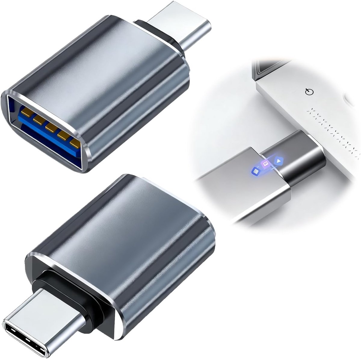 USB C naar USB 3.0 adapter - 2 stuks - voor mobiel, camera en toetsenbord - snelle gegevensoverdracht - ShopVlot