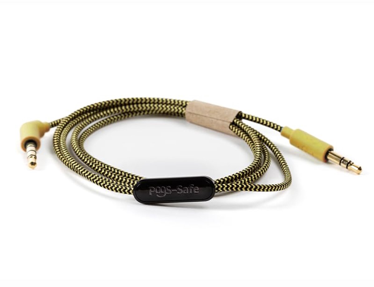3.5 mm audiokabel - 1 m textiel - volume beperking 85 dB - veilig voor kinderen - ShopVlot