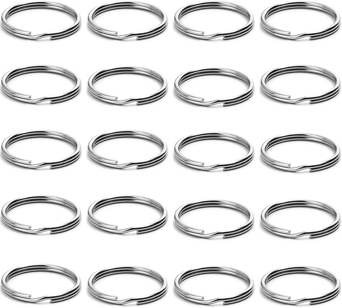 Sleutelhangers 20pcs - Staal - 28mm - Ideaal voor DIY projecten - ShopVlot