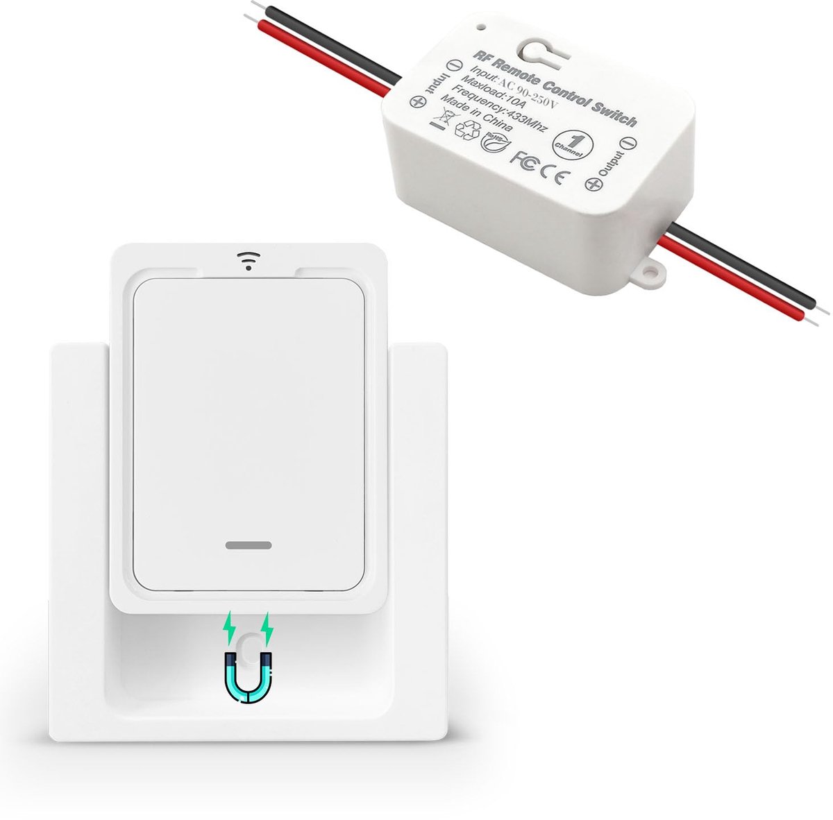 Draadloze lichtset 2000 W - 220 V - Mobiele en wandzender - Eenvoudige installatie zonder boren - ShopVlot
