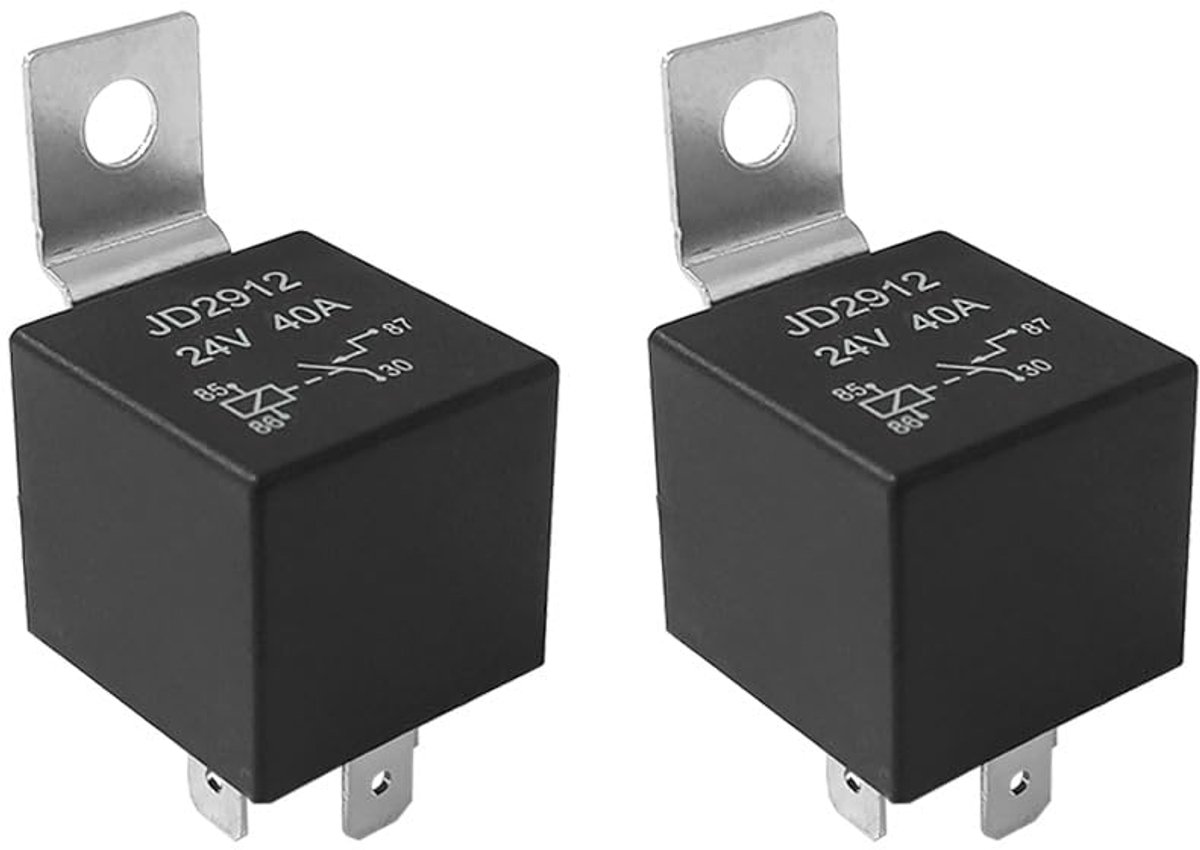 Car Relay 4 Pin 24V 40A - SPST Automatische Schakelaar - Inclusief metalen montagebeugel - ShopVlot