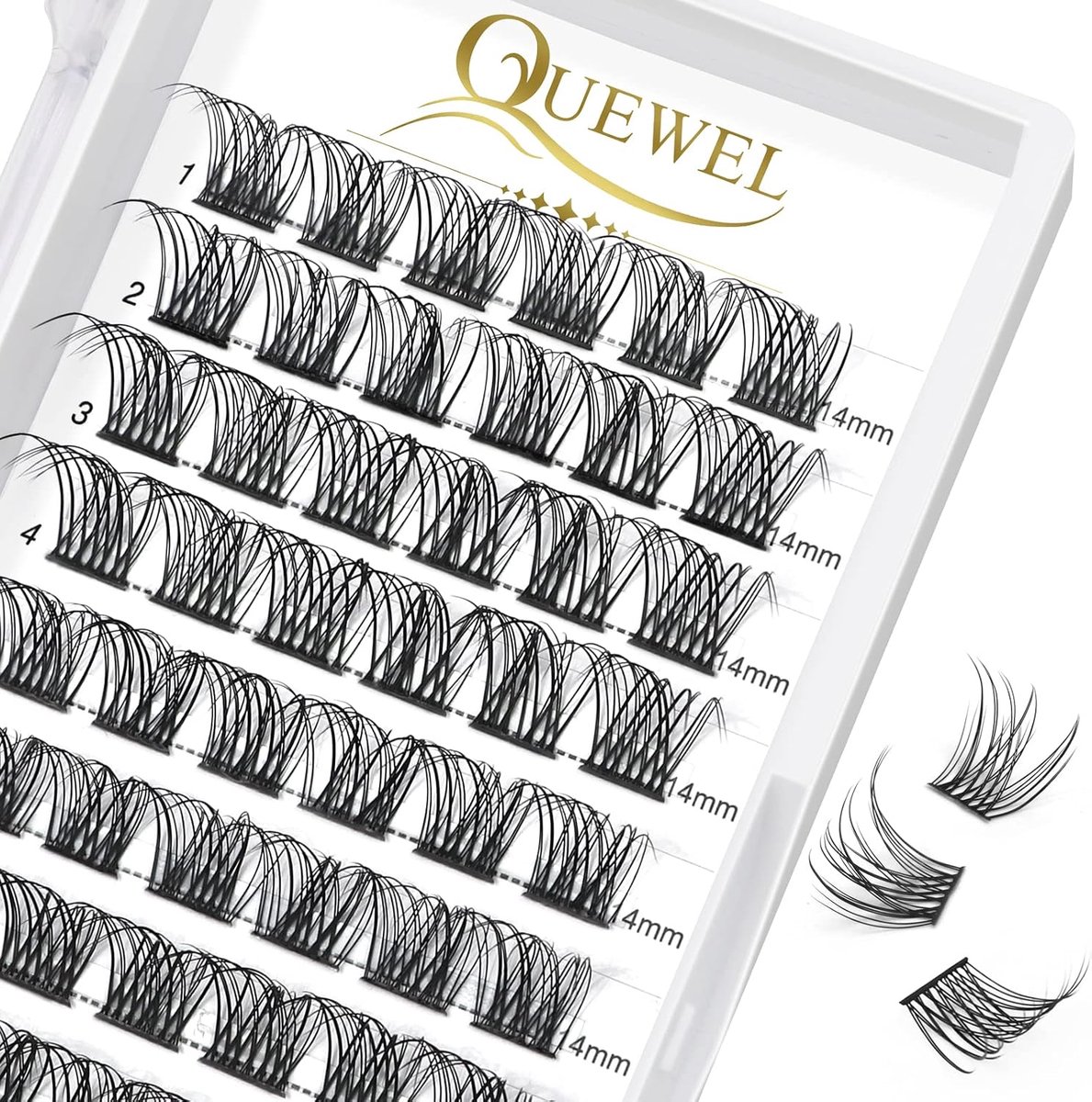 Individuele Wimpers 14 mm - Natuurlijke C Krul - DIY Wimperextensions - Perfecte Oogmake-up - ShopVlot