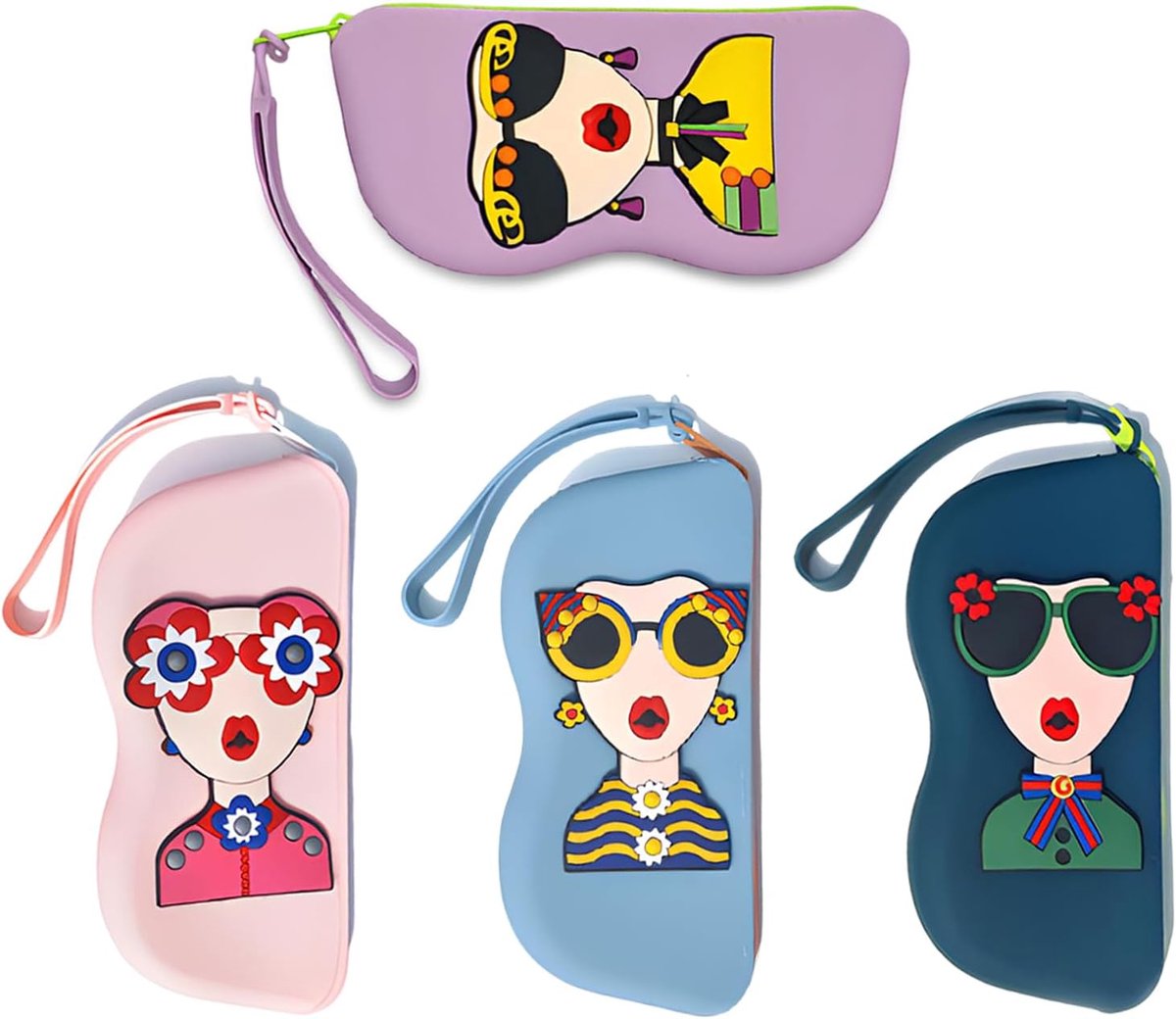 Brilhoes 4 Stuks - Zacht - Siliconen met Cartoonprint - Handig voor Reizen - ShopVlot