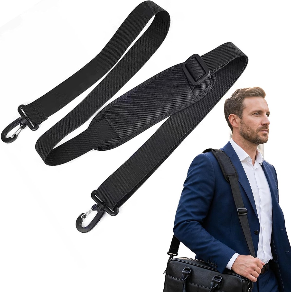 Schouderband verstelbaar 90-160 cm - stevige nylon band - voor tassen en koffers - ShopVlot