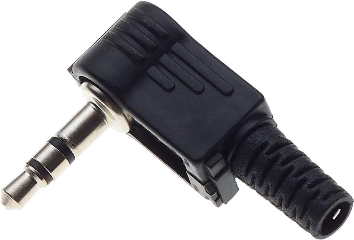 3.5mm Jack Plug Stereo 90 Graden - Pack van 5 - Plastic Grip - Perfecte vervanging voor audioapparatuur - ShopVlot