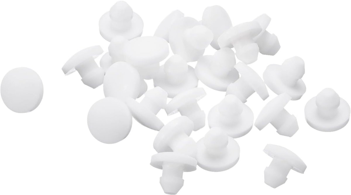 38 stuks siliconen stops, ronde rubberen stoppen met vergrendeling voor gaten 2,5-3 mm, waterdichte stop voor metalen buizen, inzetstukken voor eindkappen voor meubels, wit