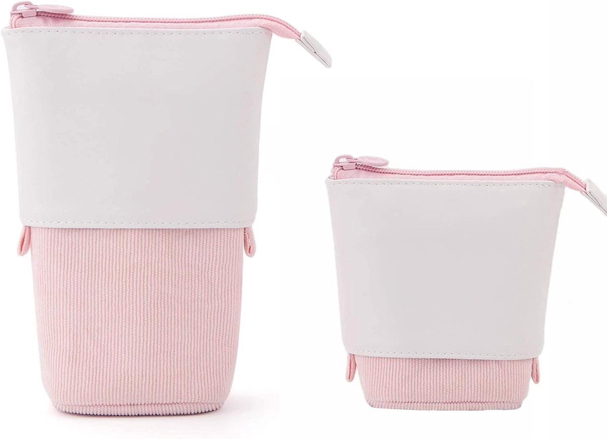 2-in-1 telescopisch etui, verticaal etui, kantoorschrijfwaren, schoolbenodigdheden, make-up-organizer voor meisjes, kinderen, jongeren, studenten, volwassenen