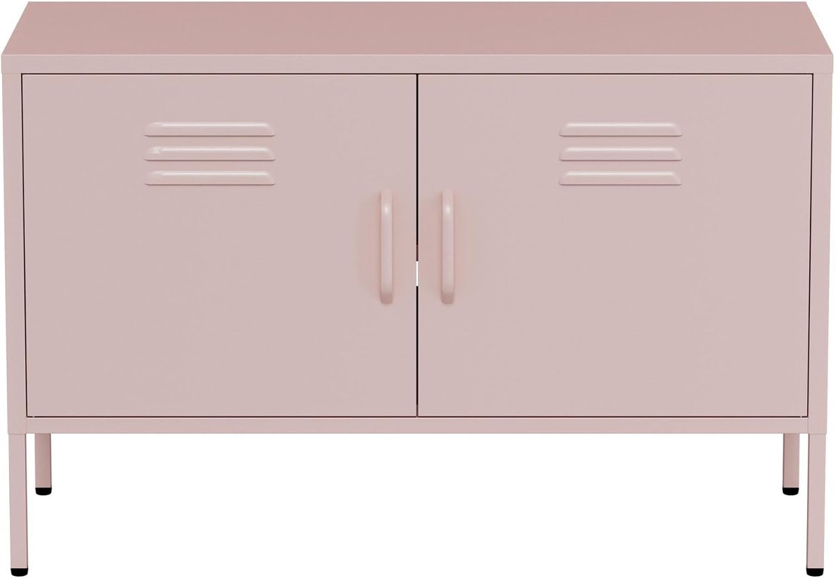 TV Meubel 100x40x65cm - Metaal - Roze - Ideale opslag voor tuingereedschap - SnelShoppen