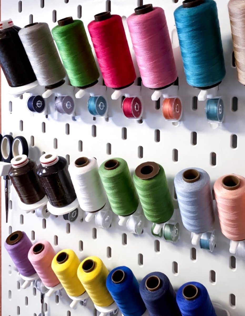 20 stuks naaigaren rollen houder haken voor IKEA Skadis gatenwand I SKadis accessoires houder gatplaat garenrollen houder GMK001- stijlvolle en duurzame organisatie voor naai-accessoires in