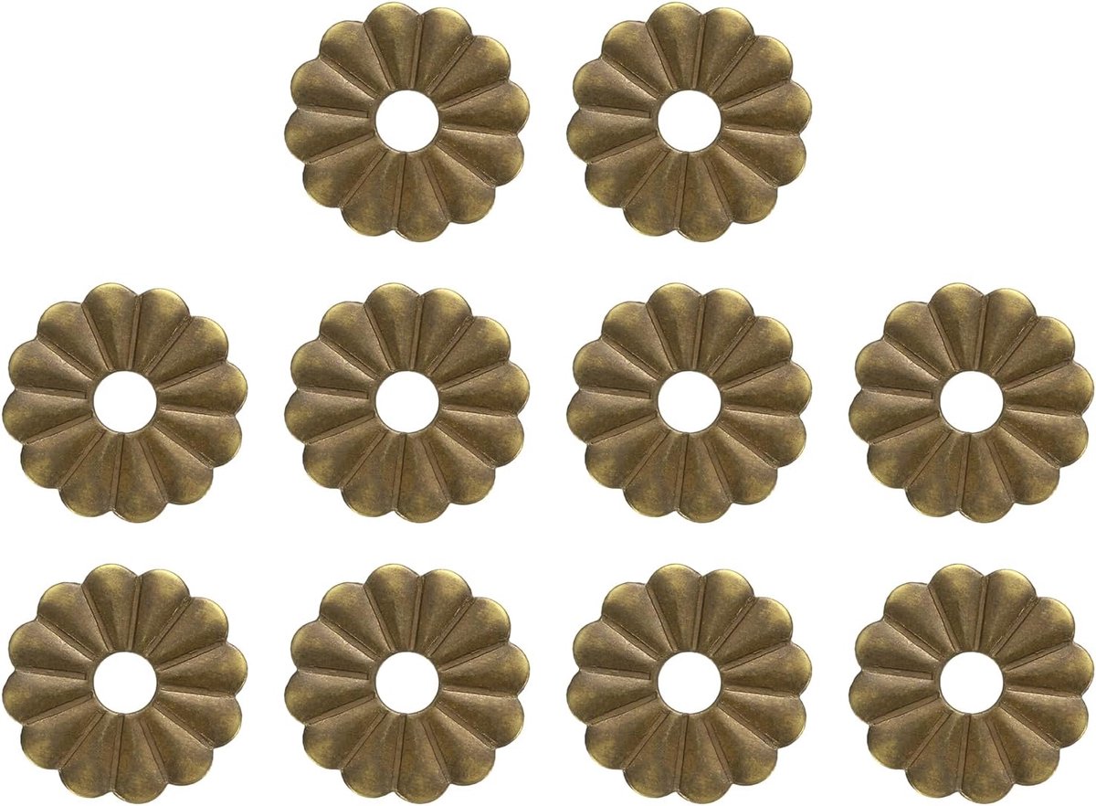 10 stuks steunplaat voor meubelgreep, 0,94 inch vorm lotusblad radiale plaat van messing afdichting, klassieke decoratie voor meubels voor lade, kast (brons)