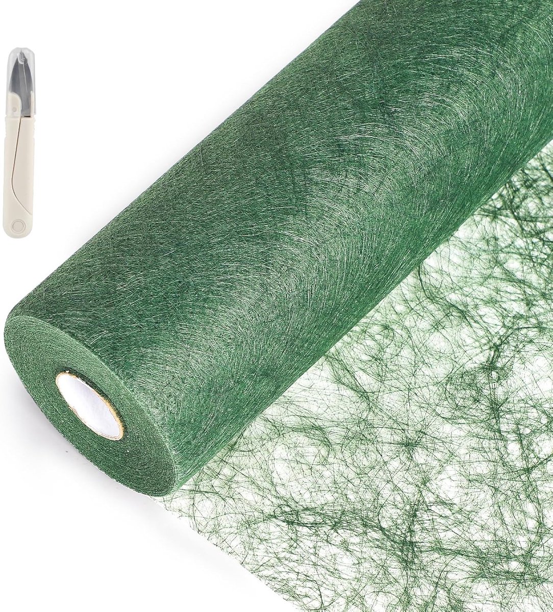 Vlies tafelloper rol - 30cm x 25M, bruiloft & verjaardag, groen, tafelband & decoratie