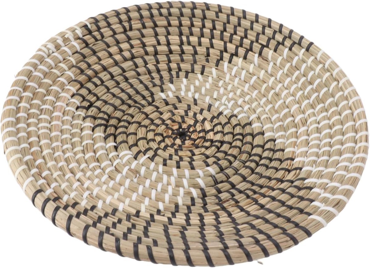 Hangende Geweven Zeegras Wandmand Decor, Handgemaakte Hangende Manden, Isolatiekussen voor Woonkamer Keuken met Fruitbak, Kunstcollectie (Stijl 2)