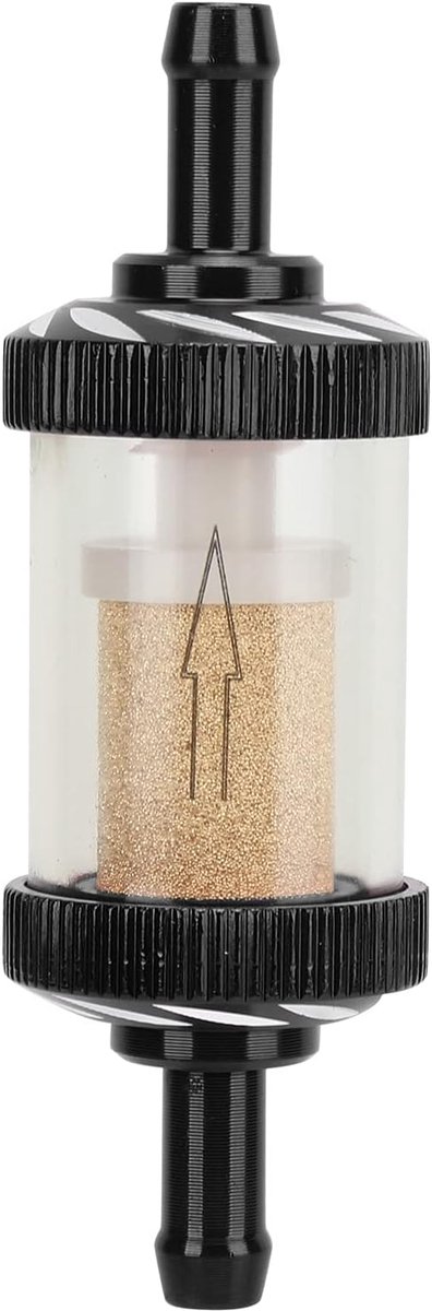 Brandstoffilter, Motorfietsbrandstofbenzinefilter Carving ABS Hittebestendigheid voor Motor met een Diameter van 6 Mm(zwart)