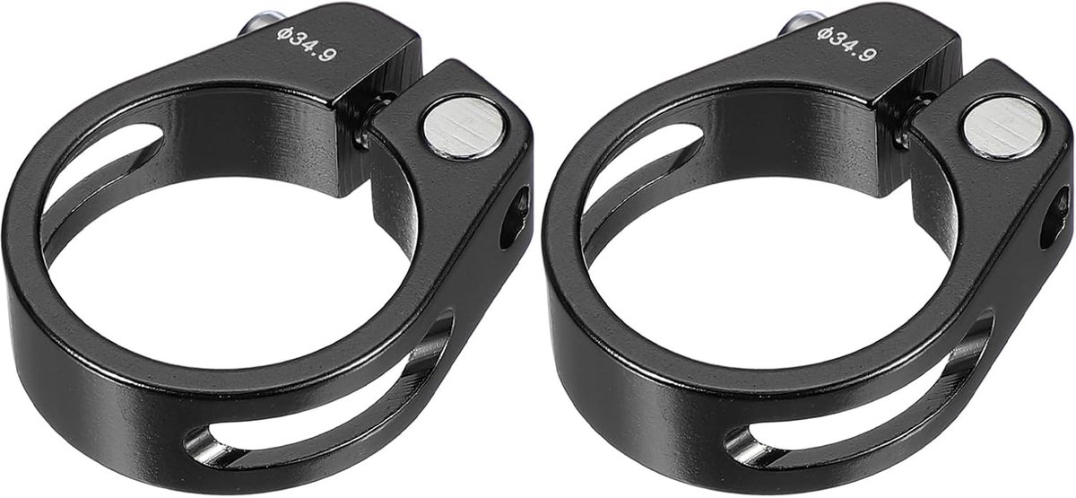 34,9 mm fietsen fiets zadelpen klem, 2 stuks aluminium zitbuis clip fiets snelsluiting klem voor mountainbike racefiets Gear Track fiets vouwfiets zwart