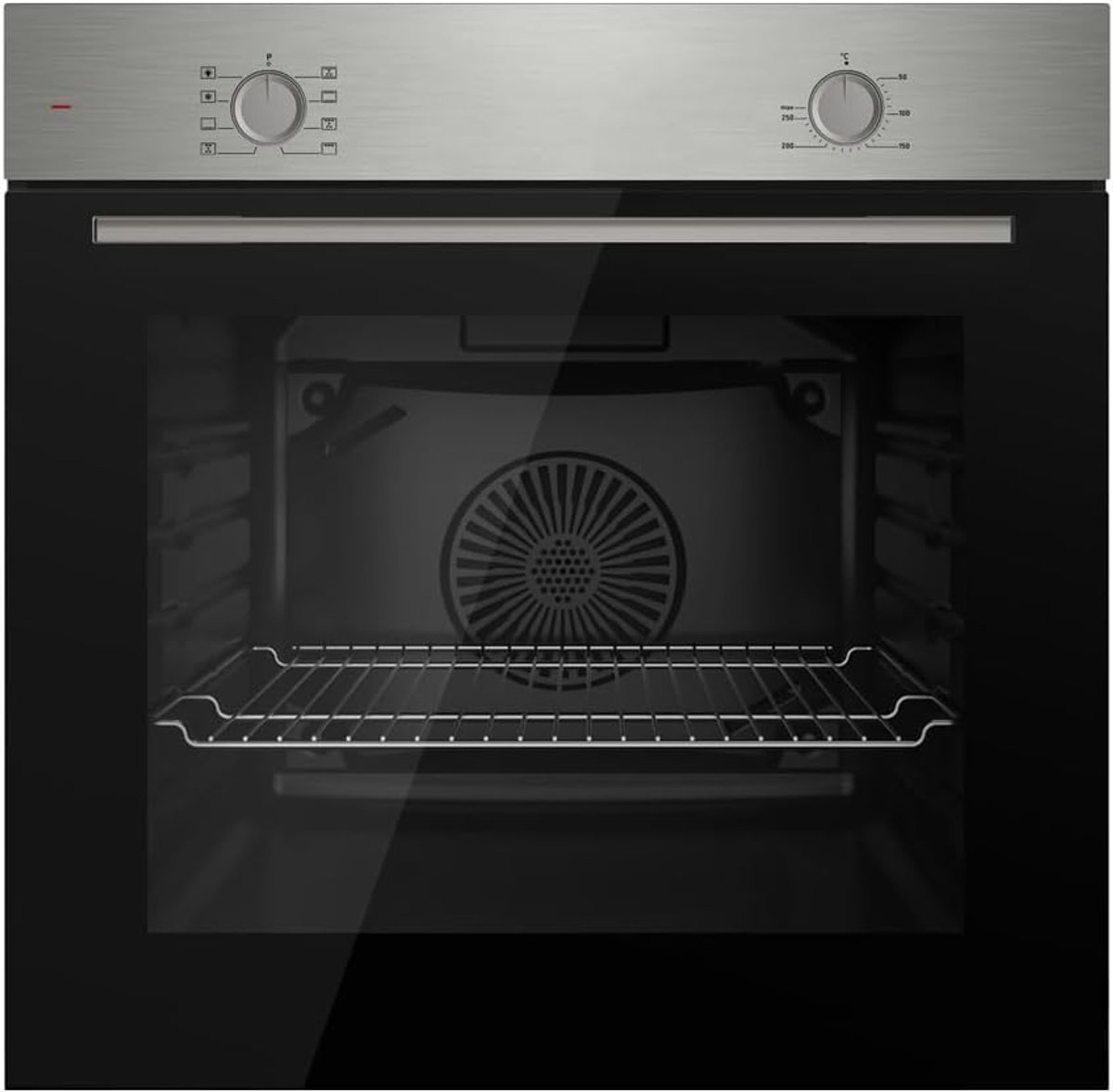 Ingebouwde heteluchtoven 60 cm - zwart - 8 functies - ideaal voor veelzijdig koken - SnelShoppen
