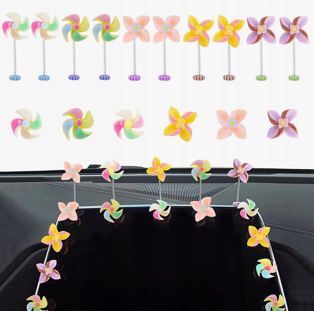 16x Auto Dashboard Decoratie Figuurtjes - Vrolijke Auto Accessoires