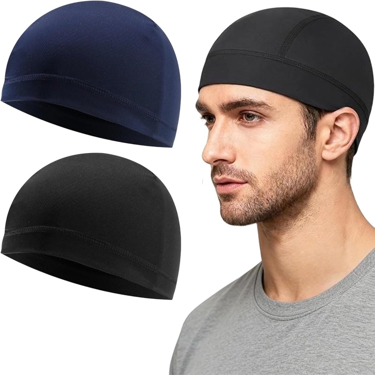 Loopmuts voor heren en dames - 2 stuks - polyester - ademend - ideaal voor buitentraining - ShopVlot
