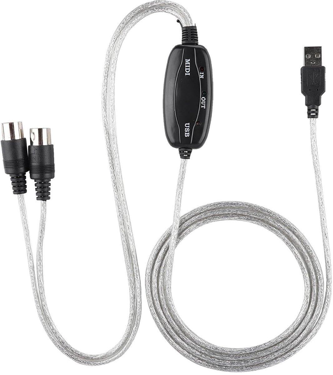 Midi naar USB-kabel - USB Type A - Draad voor muziekstudio - Verbinding met synthesizer of toetsenbord - ShopVlot