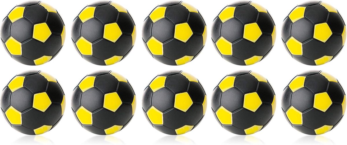 Kickerball 35mm - zwart/geel - 10-delige set - slijtvast en duurzaam - ShopVlot
