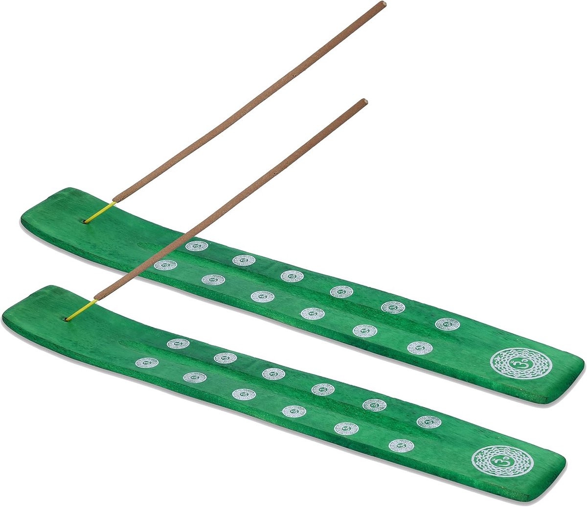 Houten wierookhouder - handgemaakt - aarde groen - perfect voor meditatie en aromatherapie - ShopVlot