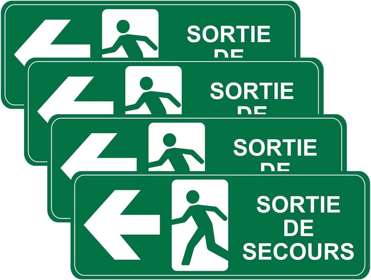 Branduitgang Links Pijl Sticker - Zelfklevend Vinyl - 250mm x 90mm - Duidelijke aanwijzing voor veiligheid - ShopVlot