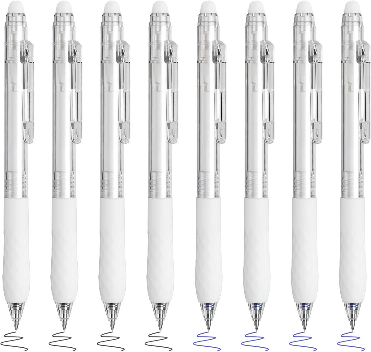 Gelpen set 0.5mm - 8 stuks in zwart en blauw - vervangbare inkt - ideaal voor planners en kruiswoordpuzzels - ShopVlot