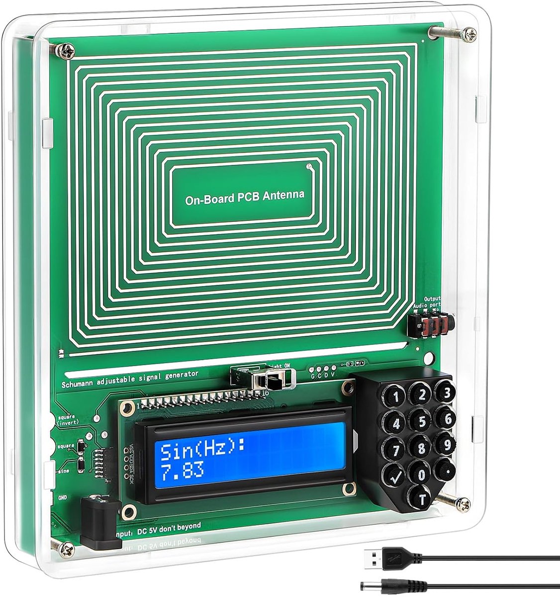 Schumann frequentiegenerator 7,83 Hz - Verstelbaar van 0,01 Hz tot 100.000 Hz - USB-C met display - ShopVlot