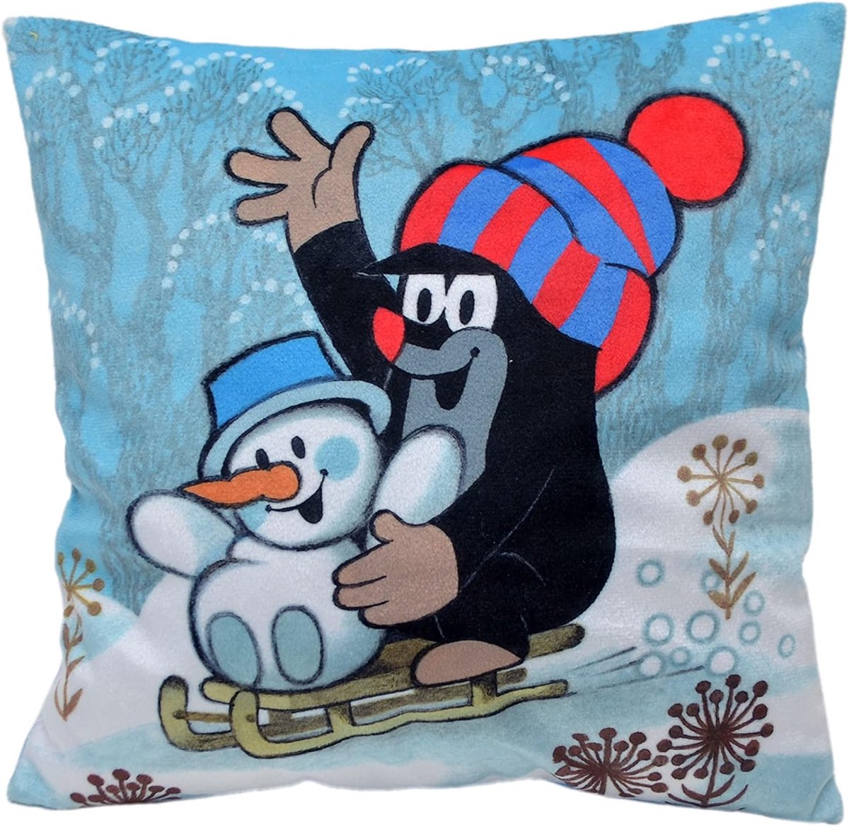 Kussensloop 25x25 cm - pluche materiaal - cartoon motief - ideaal voor kinderen - ShopVlot