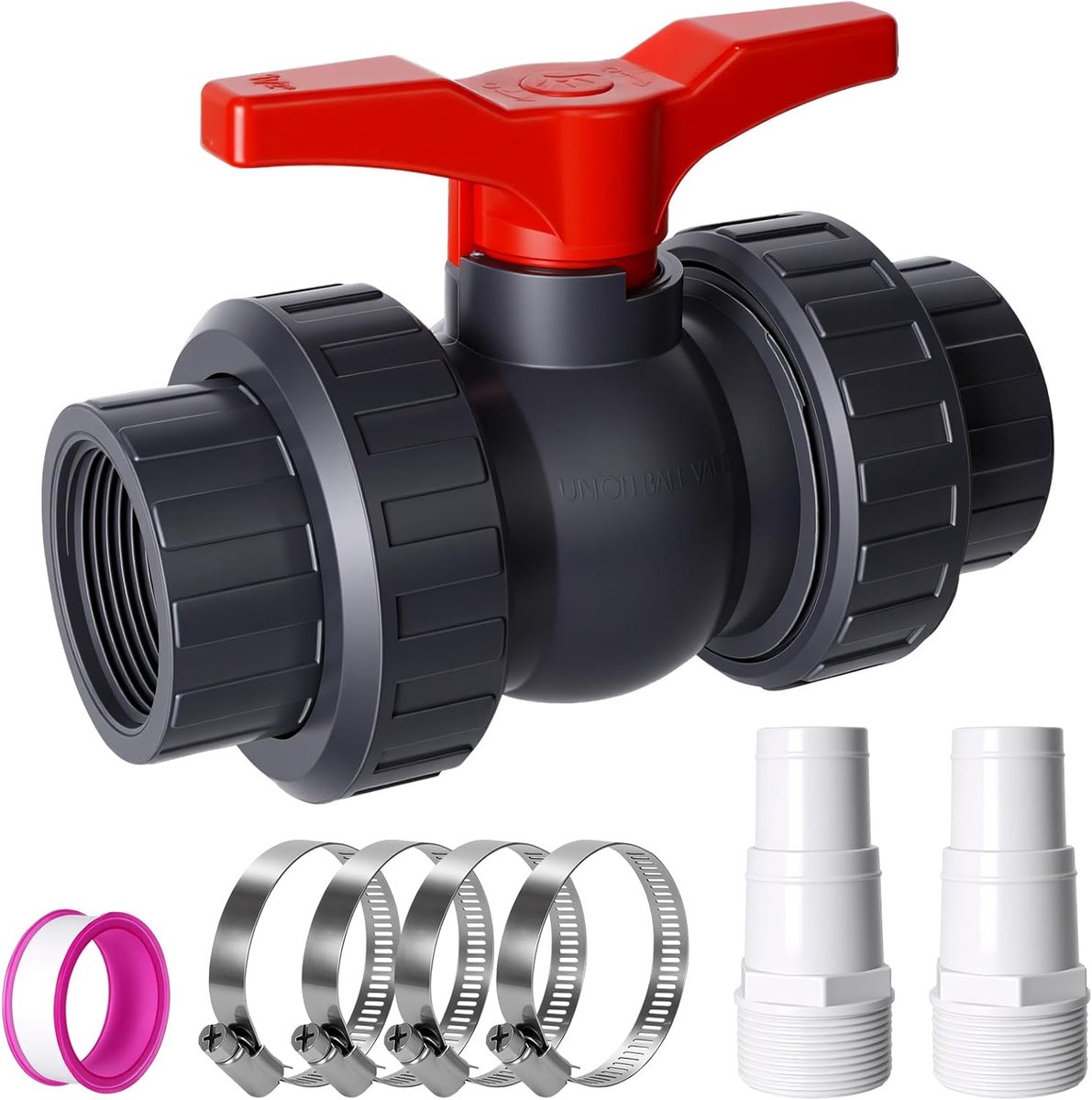 Zwembadklep 50 mm - professioneel kogelventiel - 1 1/2 inch aansluitingen - optimale waterdoorstroming - ShopVlot