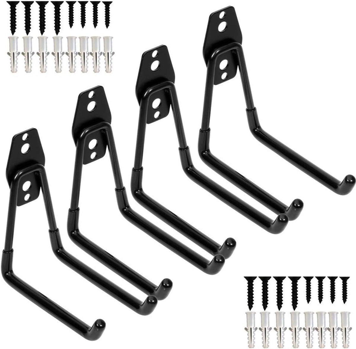 Garage opslag haken - dubbele heavy duty - wandbevestiging - ideaal voor gereedschap - ShopVlot