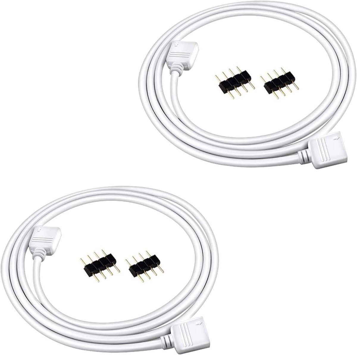 Jumper kabels 3.28FT/1M - 4 pin zonder solderen - 4 mannelijke pinnen - ideaal voor RGB LED strip verlichting - ShopVlot