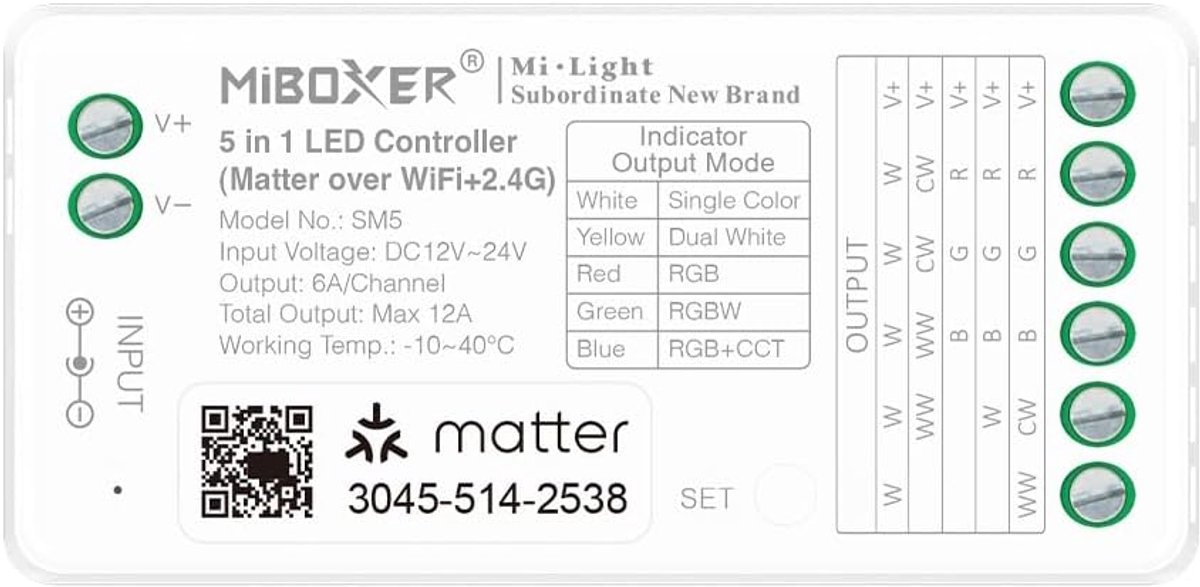 LED Strip Light Controller 5 in 1 - Smartphone APP Control - Compatibel met Siri, Google Assistant, Alexa - ShopVlot